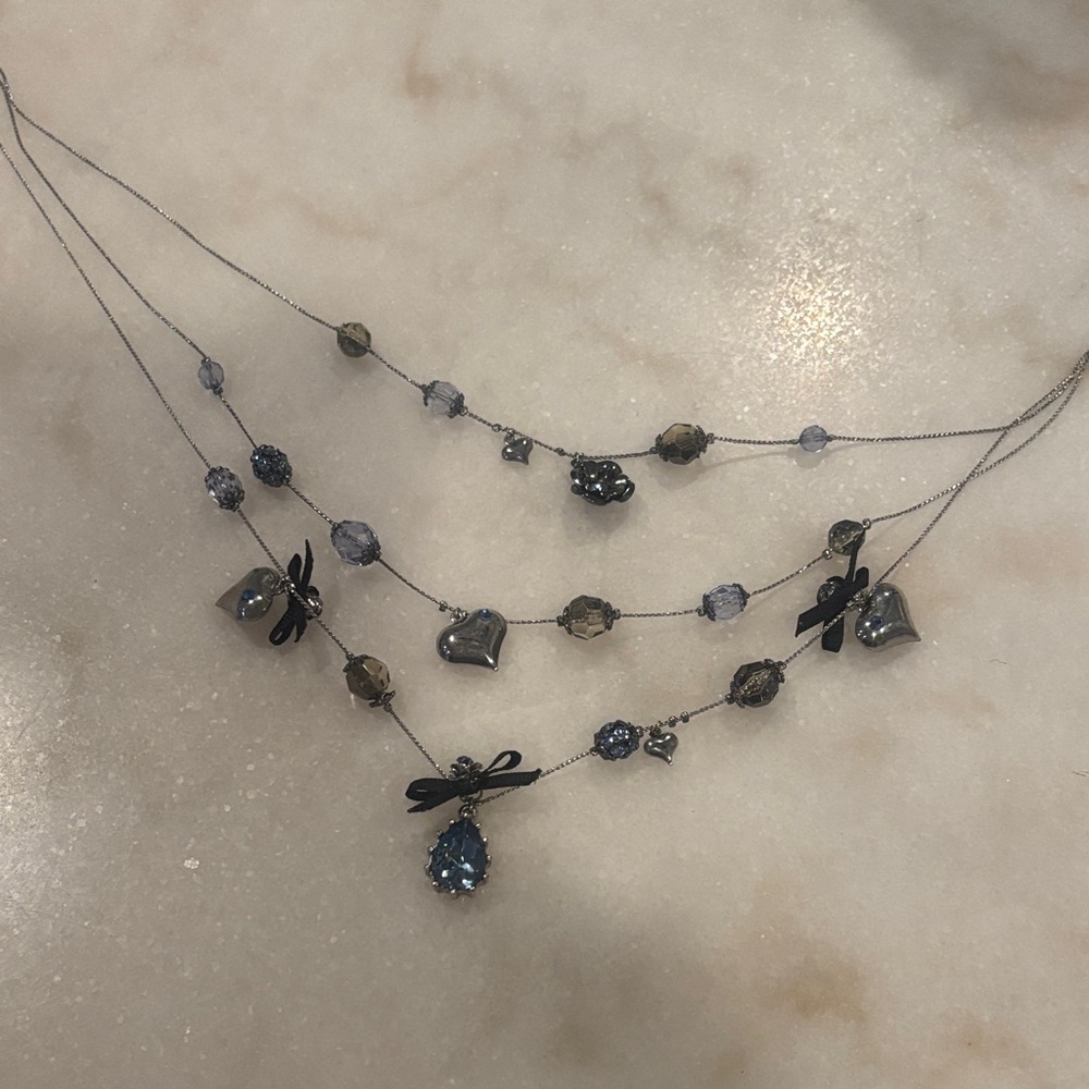 Betsey Johnson silver and blue necklace